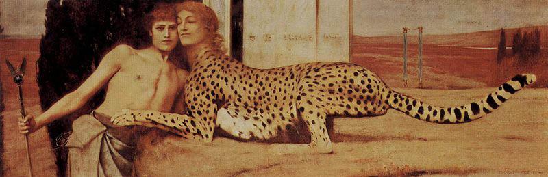 Fernand Khnopff The Sphinx, or, The Caresses oil painting picture